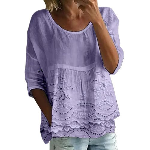 Women's Elegant Floral Print Half-Sleeve Pullover Blouse
