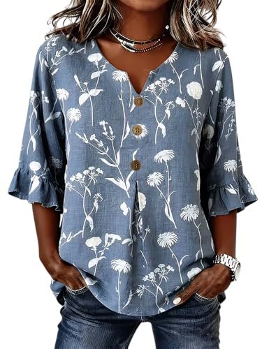 Women's Floral Print Half-Sleeve Casual Shirt