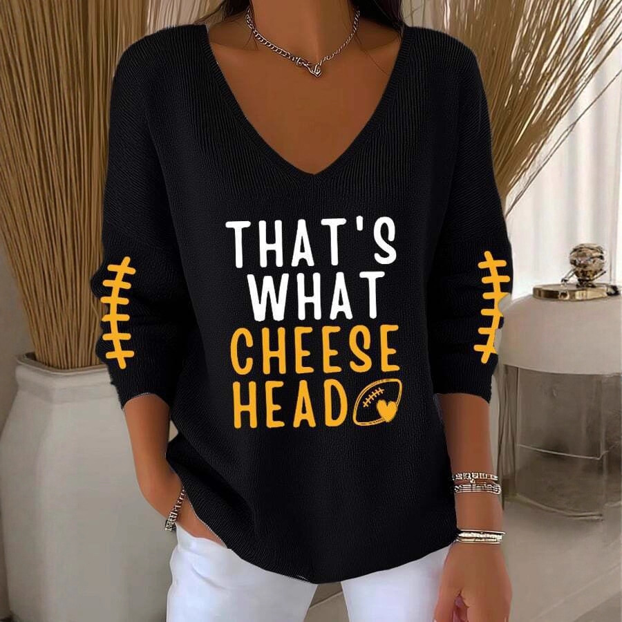 Olive Heart 3D Print V-Neck Women's Top