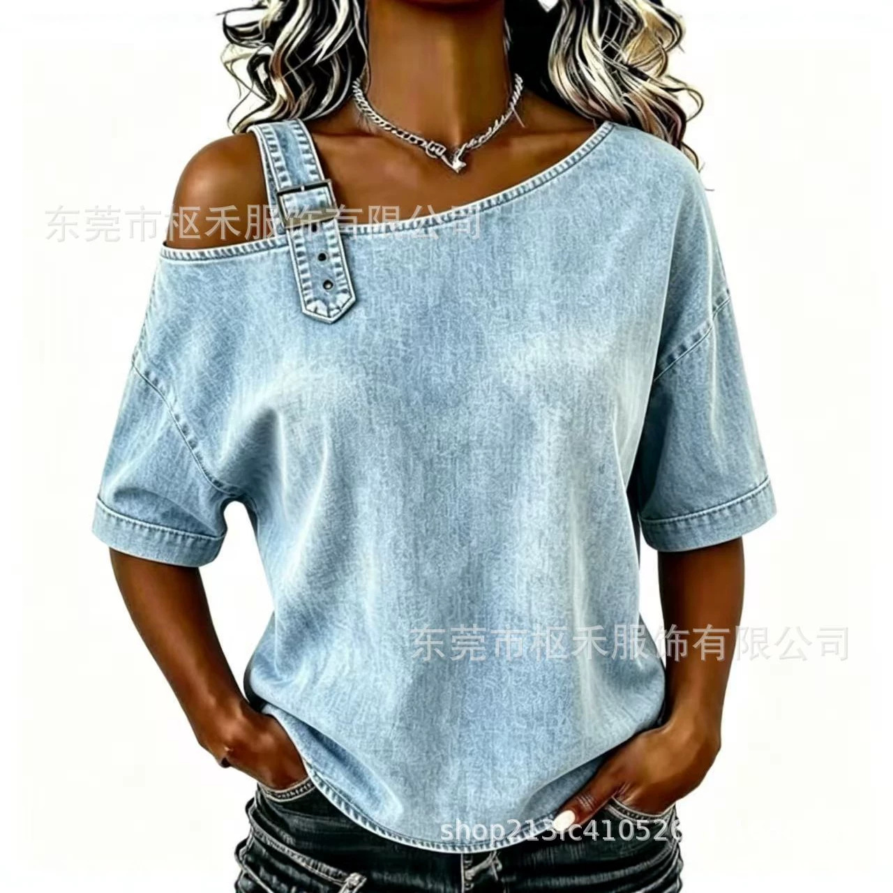 Women's Summer Vintage Gradient Wash Print Short Sleeve T-Shirt
