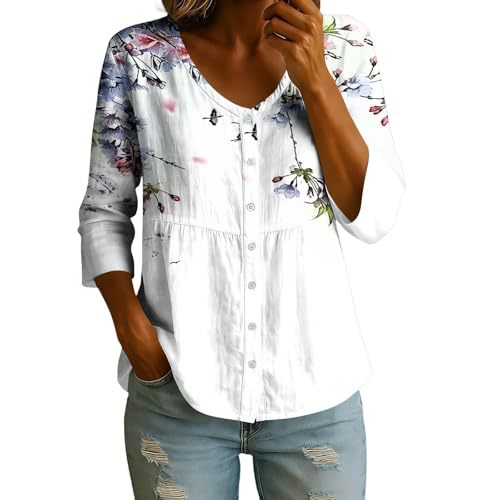 Women's Elegant Floral Print Half-Sleeve Blouse