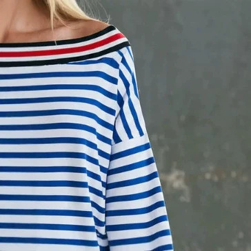 Retro Color-Block Striped Long-Sleeve Mini Dress