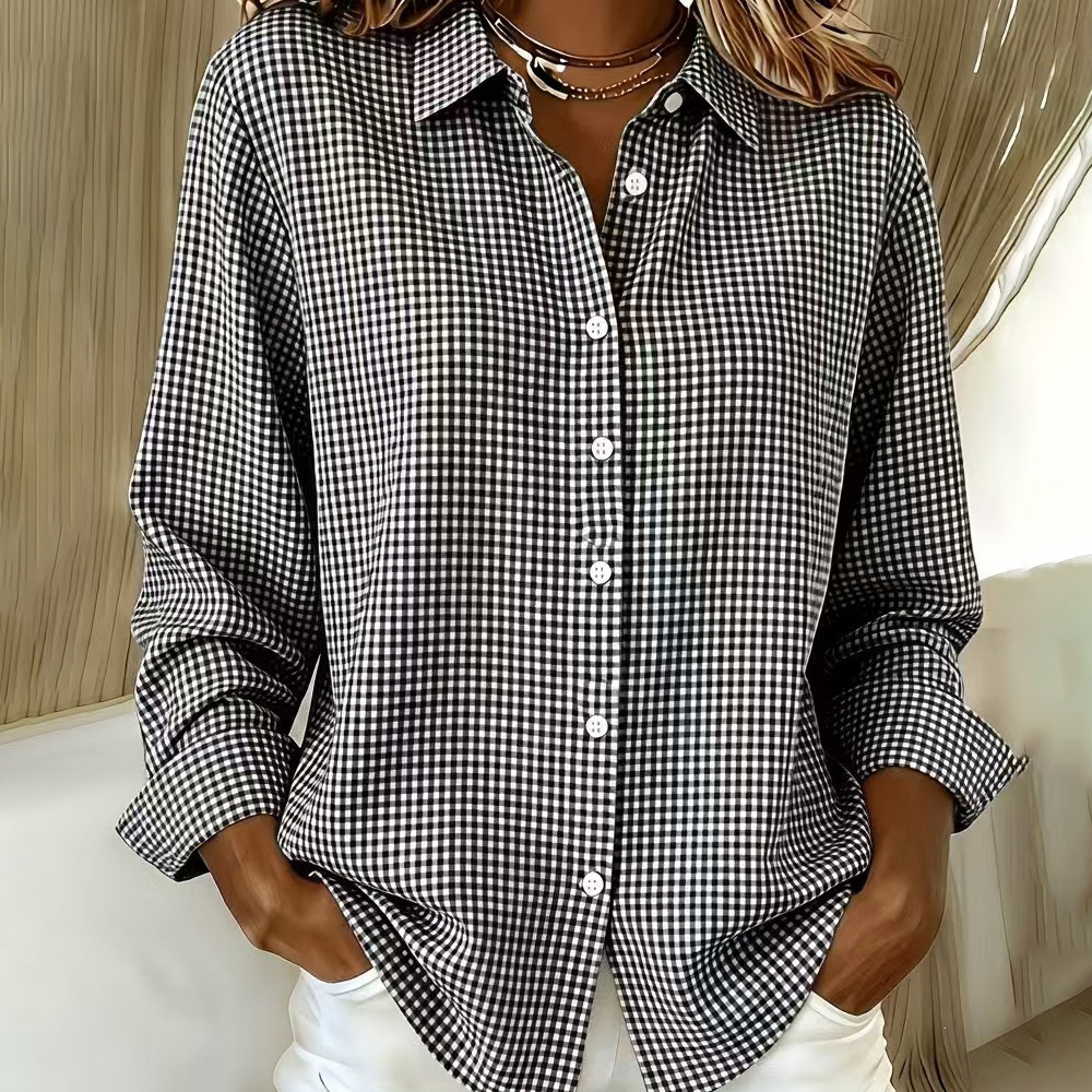 Plaid Button-Front Shirt