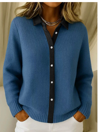 Women's Unique Plaid Print Long Sleeve Button-Up Shirt
