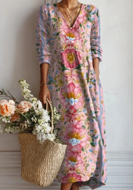 Women's Floral Paisley Print Ruched Bodycon Midi Dress