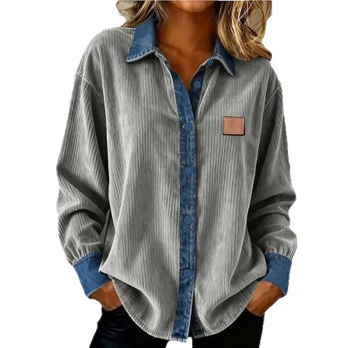 Women's Plaid Print Long Sleeve Button-Down Shirt