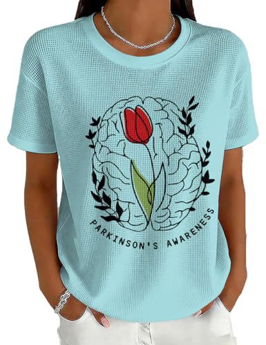 Raspberry Floral Branch Print Crewneck Short Sleeve Top