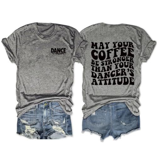 Women's Summer Dance Mom Graphic Print Crew Neck Short Sleeve Top