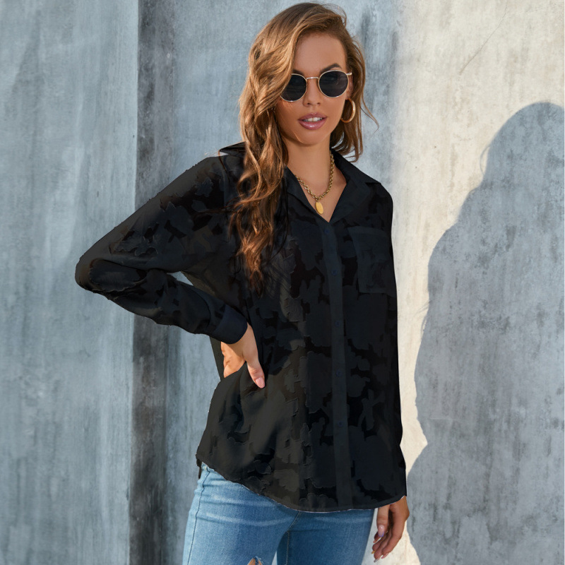 Plus Size Women's Loose Casual Chiffon Blouse