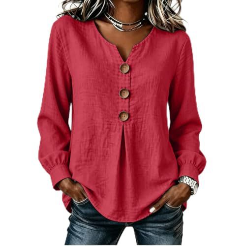 Women's Summer Solid Print Long Sleeve Button Shirt