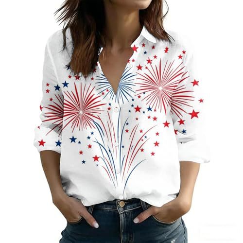 Women's Bow Print Long Sleeve Button-Up Shirt