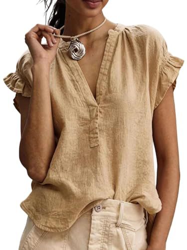Floral & Solid Print V-Neck Short Sleeve Rolled Cuff Women's T-Shirt