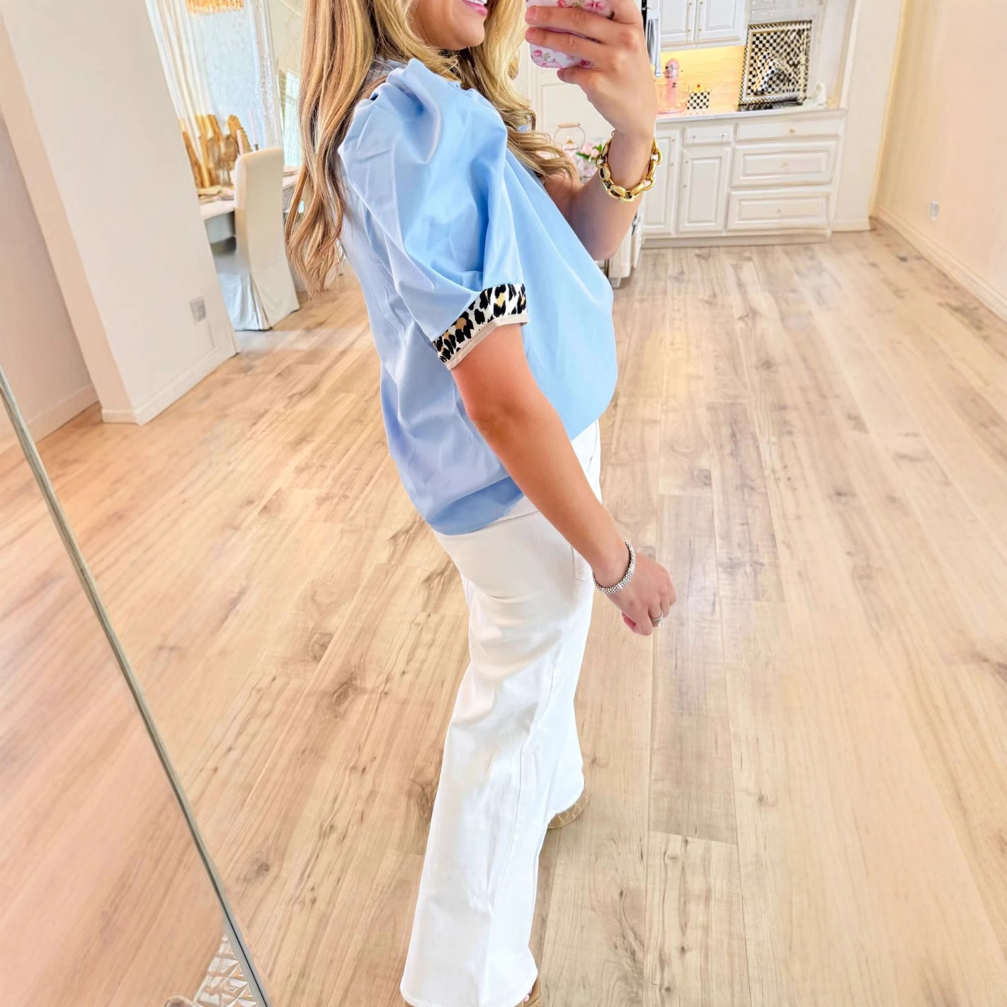 Women's Loose Colorblock Short Sleeve V-Neck T-Shirt