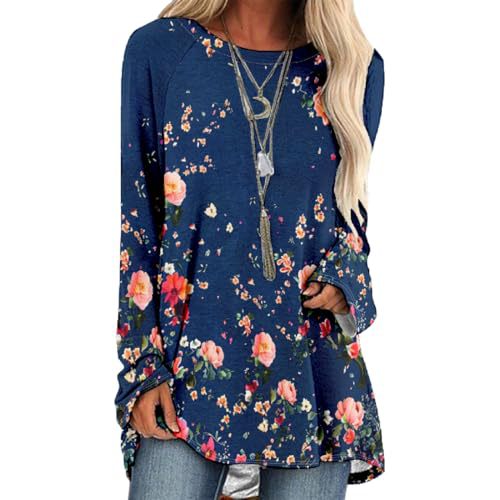 Women's Long Sleeve Floral Botanical Animal Print Top