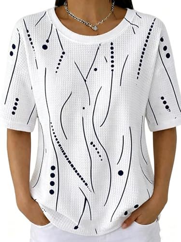 Summer Line Dot Print Short Sleeve T-Shirt