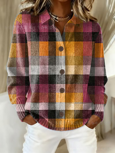Women's Christmas Tree Swirl Print Long Sleeve Shirt