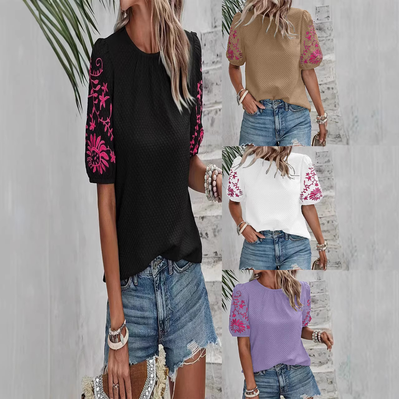 Women's Summer Short Sleeve Crewneck Top