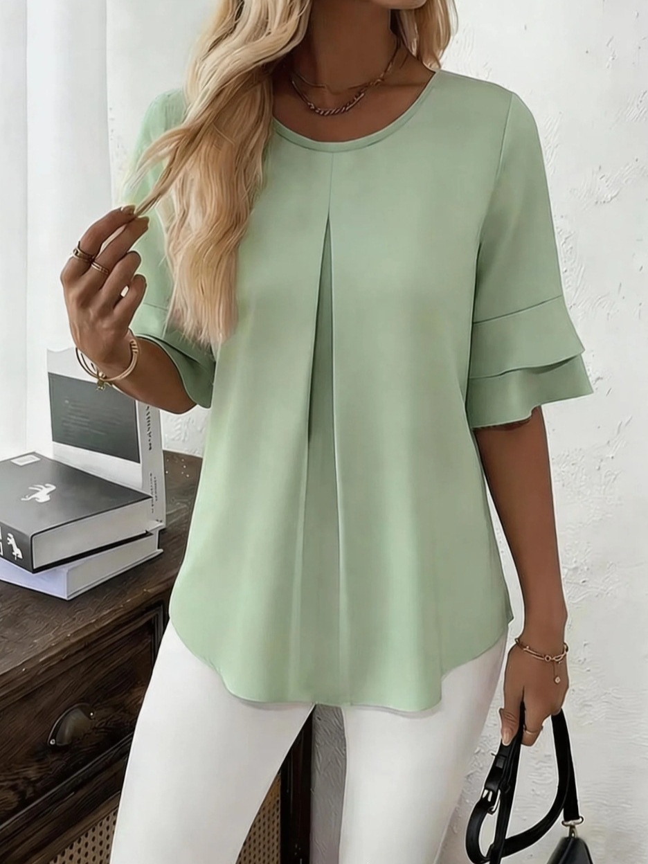 Women's Loose Ruffle Half-Sleeve T-Shirt Blouse