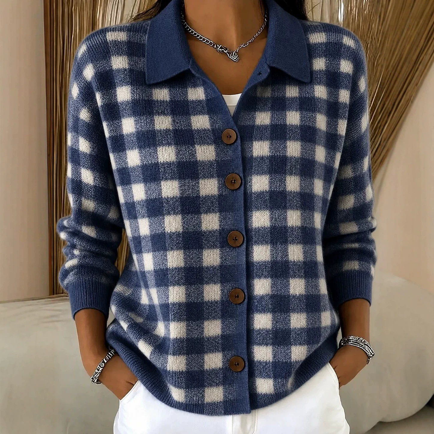 Women's Plaid Print Long Sleeve Casual Shirt