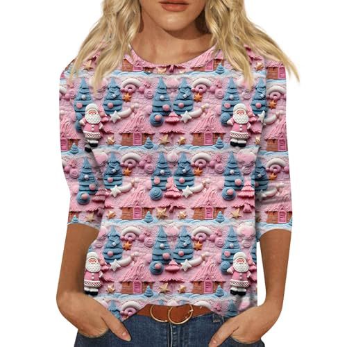 Christmas Tree Bow Print Women's Half-Sleeve T-Shirt