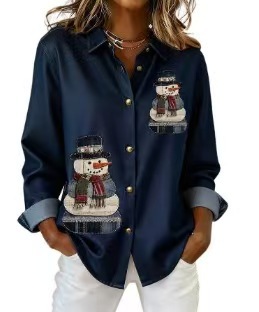 Women's Unique Plaid Print Long Sleeve Button-Front Shirt