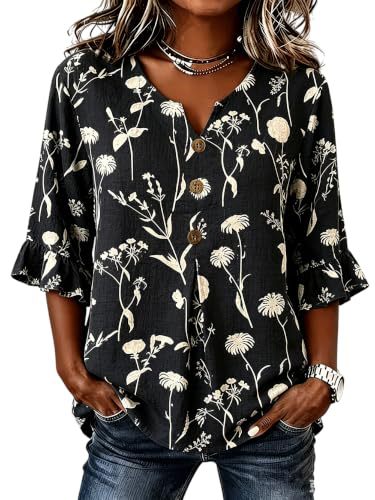 Women's Floral Print Half-Sleeve Casual Shirt