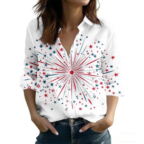 Women's Bow Print Long Sleeve Button-Up Shirt
