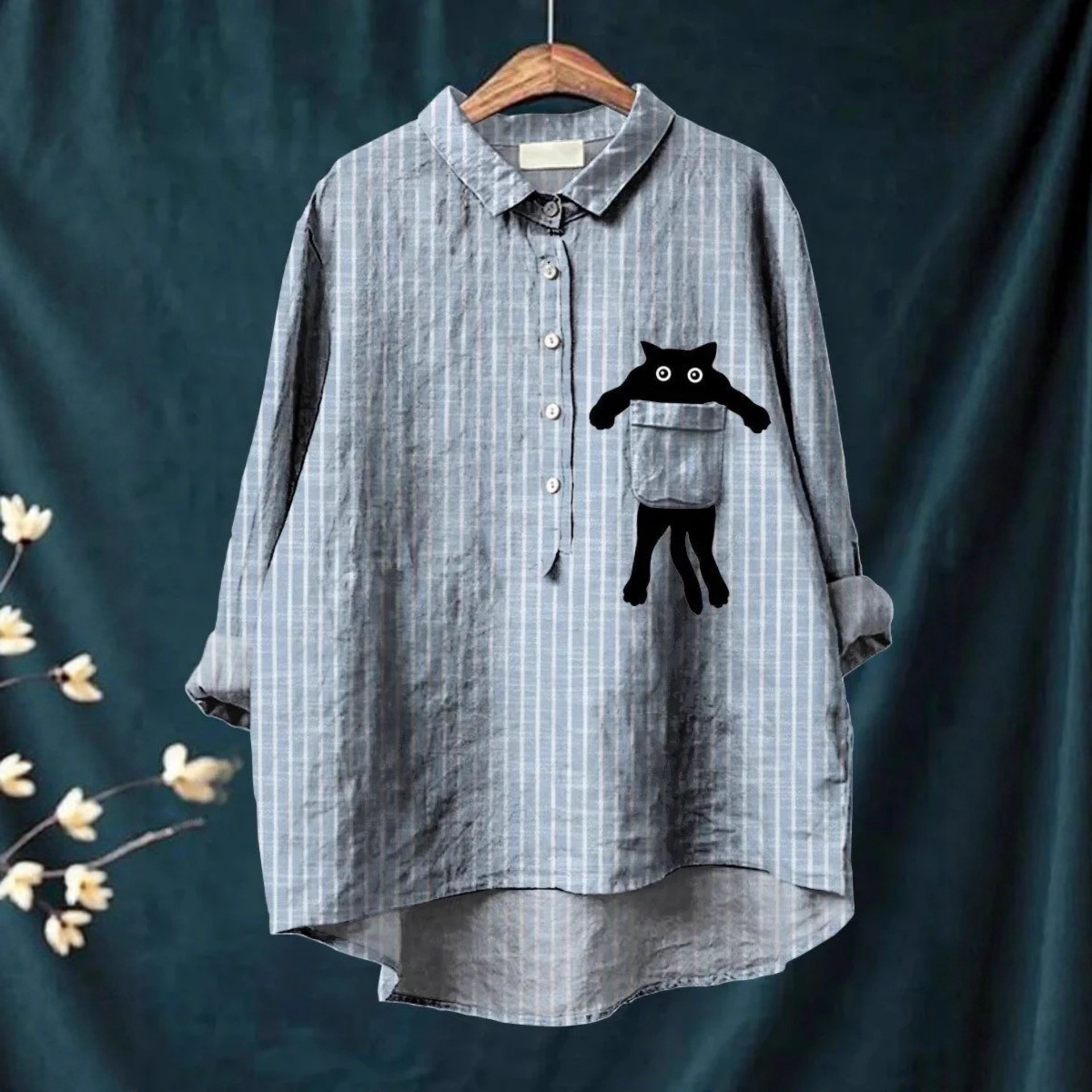 Women's Floral Print Long Sleeve Pullover Blouse