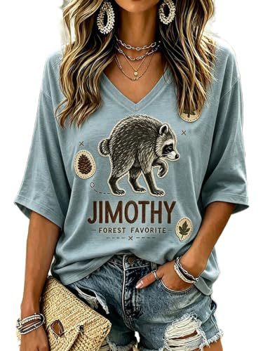 Honey Pot Letter Animal Print V-Neck Long Sleeve Women's T-Shirt