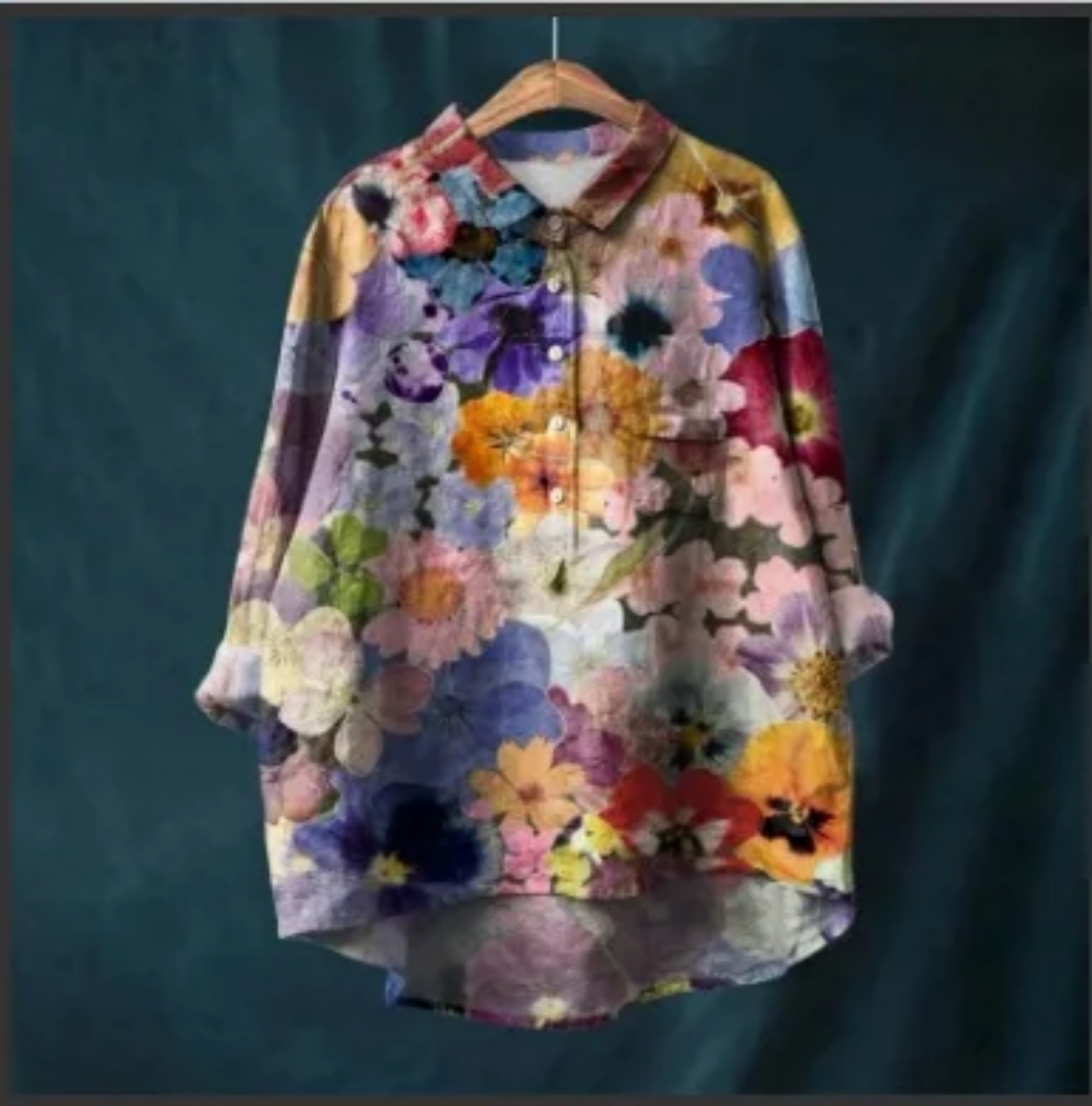 Women's Floral Print Long Sleeve Blouse