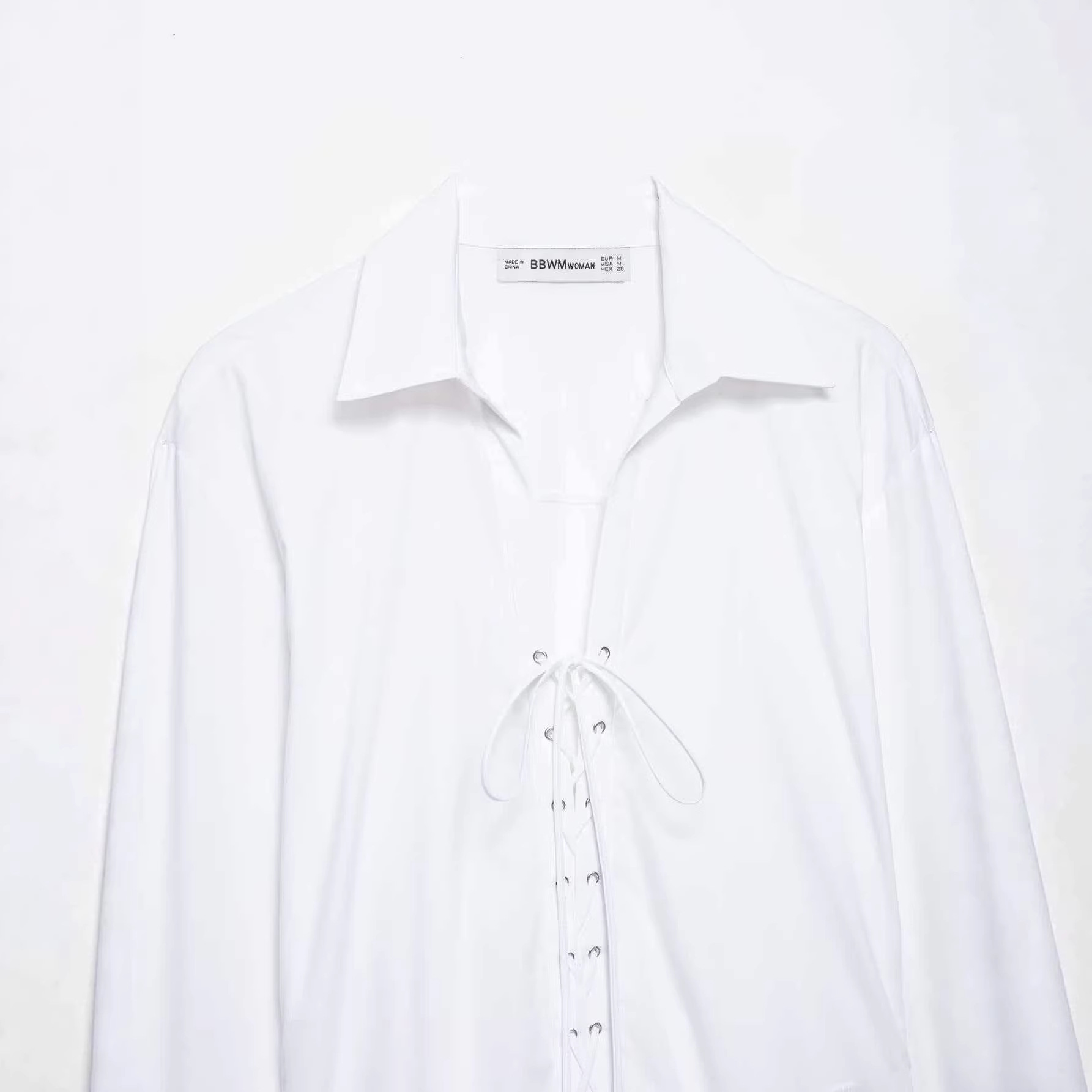 Women's Loose Drawstring Collared Long Sleeve Shirt