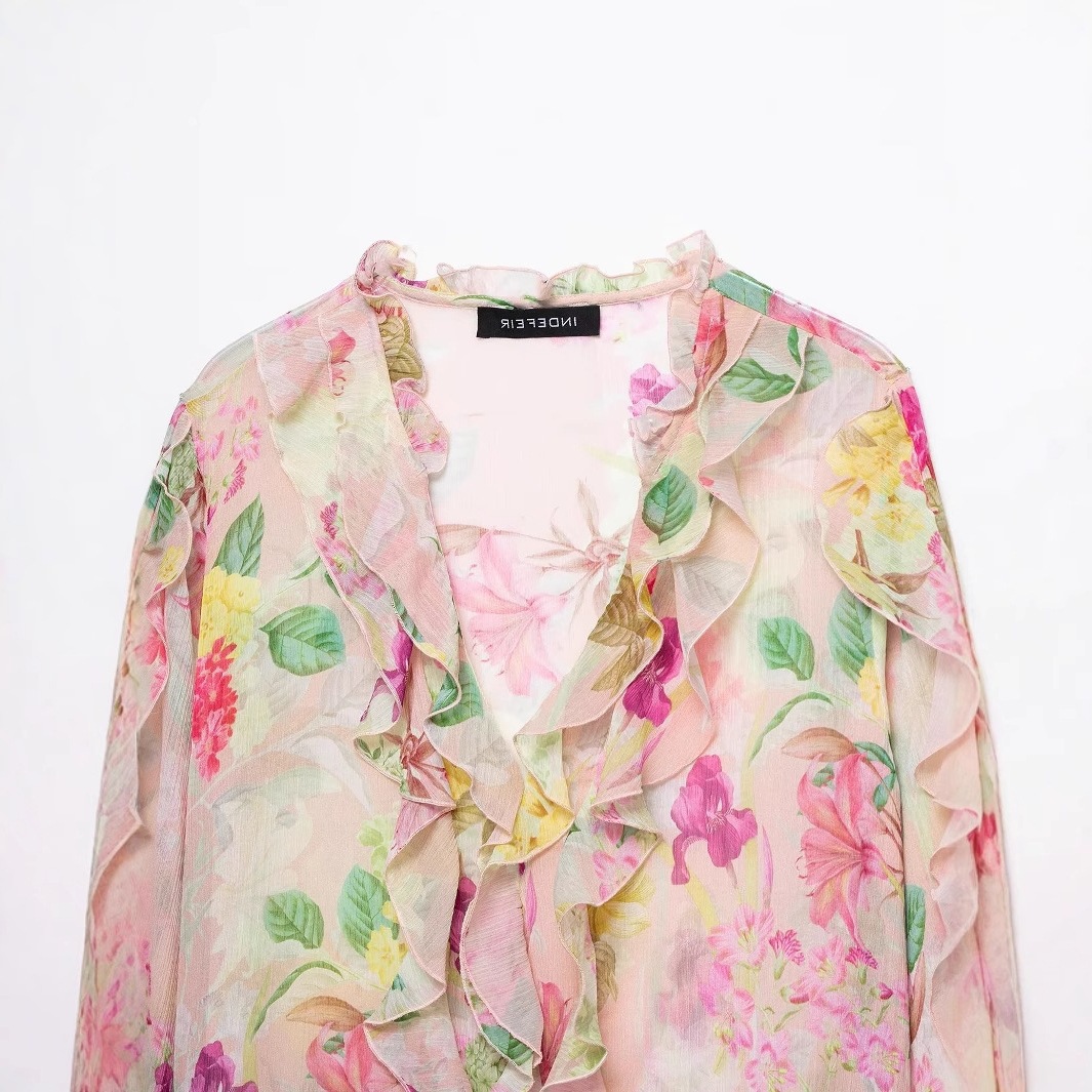 Floral Print Layered Shirt