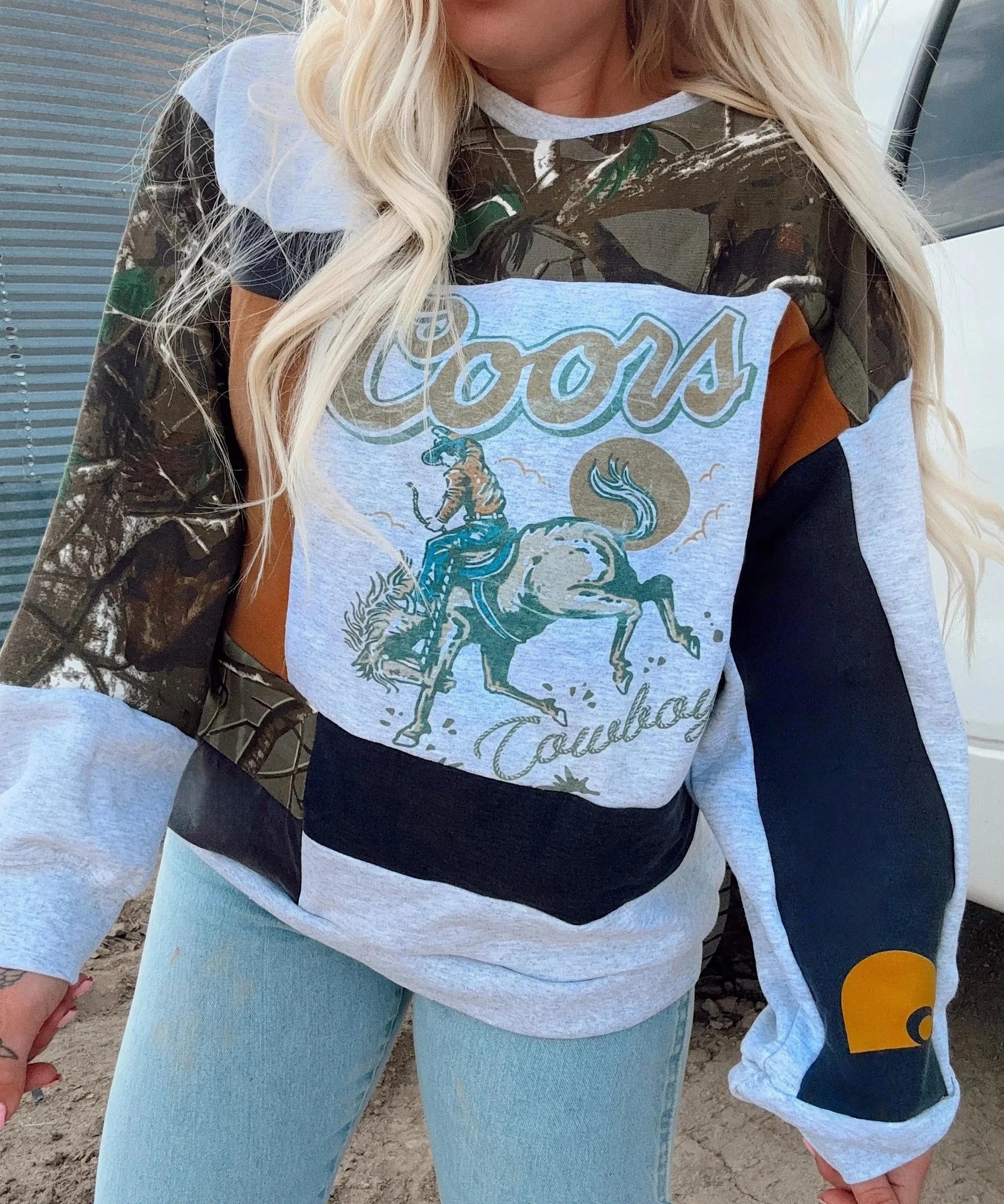 Women's Casual Print Crewneck Long Sleeve Loose Top