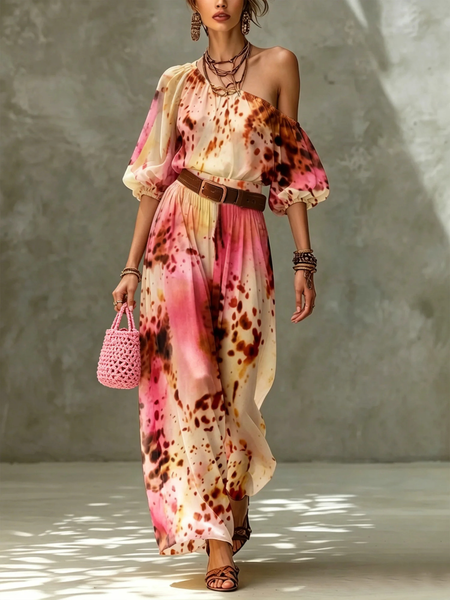 Women's Halter Neck Open Back Top and Relaxed Skirt Set