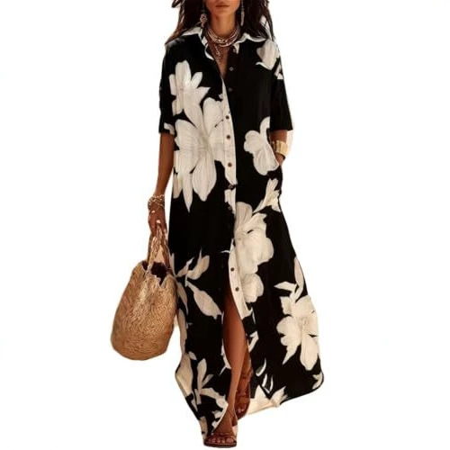 Women's Floral Print Long Casual Shirt