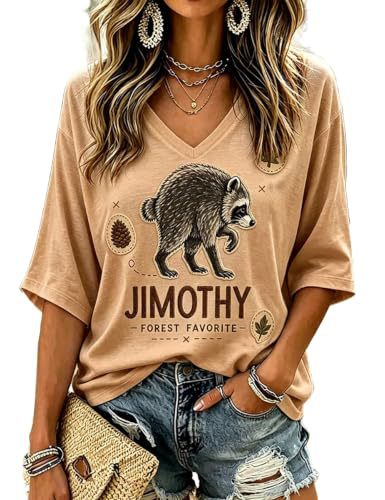 Honey Pot Letter Animal Print V-Neck Long Sleeve Women's T-Shirt