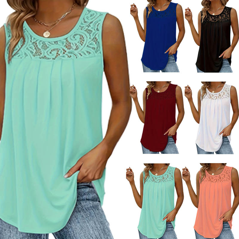Women's Sleeveless Ruched Bust Solid Color Casual Vacation Top