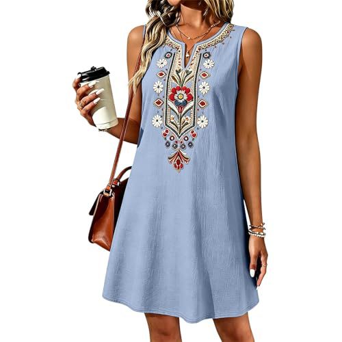 Women's Elegant Floral Print Ruched Sleeveless Midi Dress