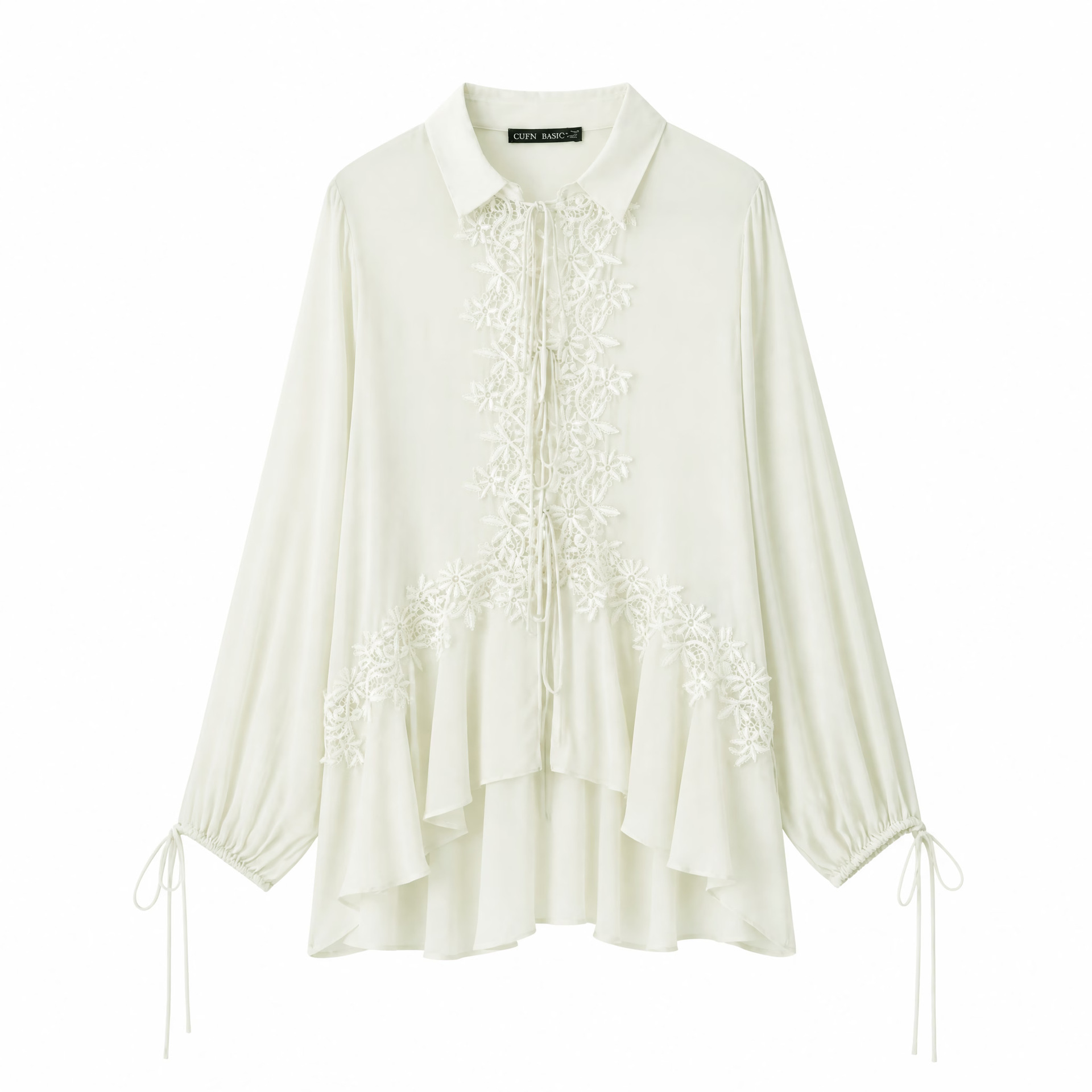 Women's Lace Embroidered Layered Shirt