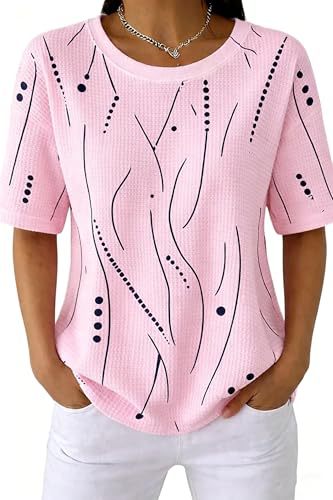 Summer Line Dot Print Short Sleeve T-Shirt