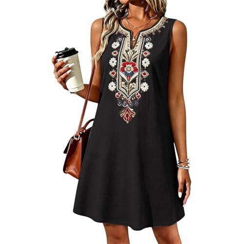 Women's Elegant Floral Print Ruched Sleeveless Midi Dress