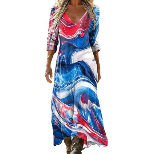 Women's Striped Floral Print Ruched Midi Dress
