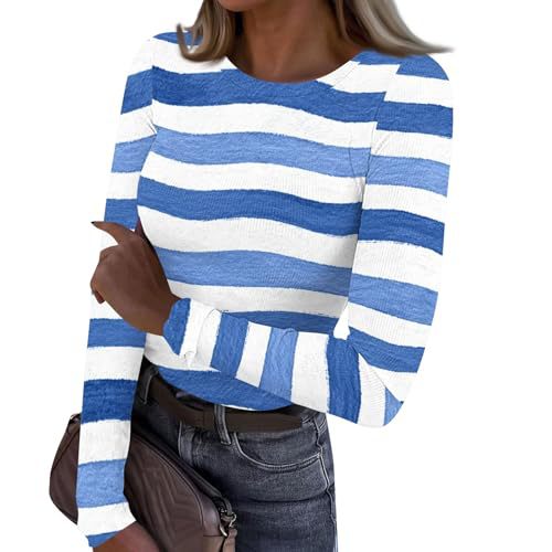 Colorful Striped Heart Print Long Sleeve Women's Top
