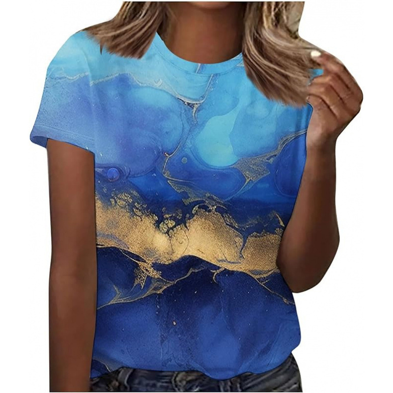 Women's Plus Size Crewneck Short Sleeve 3D Print T-Shirt