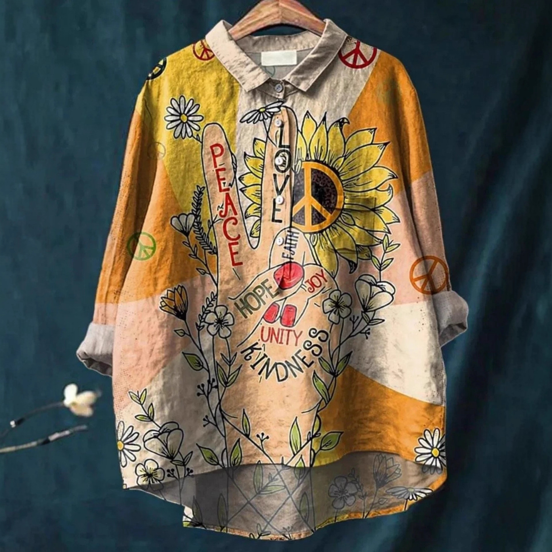 Women's Floral Print Long Sleeve Pullover Blouse