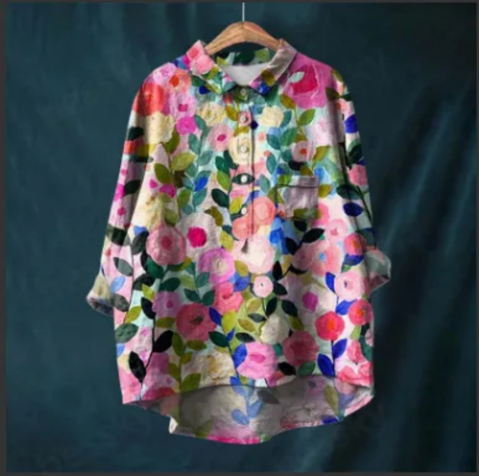 Women's Floral Print Long Sleeve Blouse