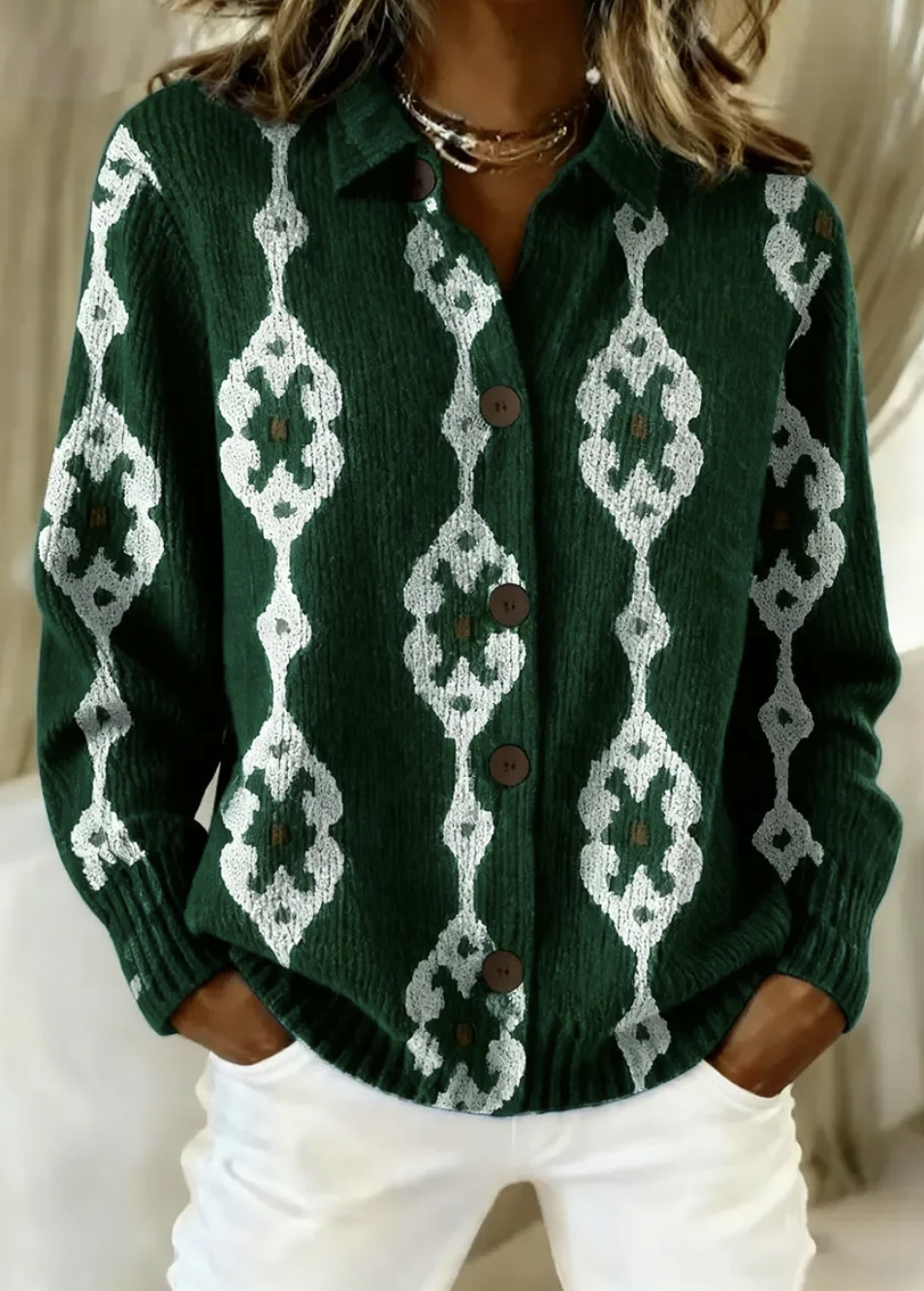 Women's Colorblock Starry Sky Print Long Sleeve Button-Front Shirt