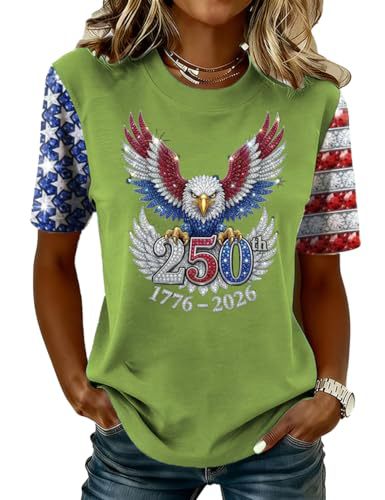 Summer Eagle USA Anniversary Print Short Sleeve T-Shirt