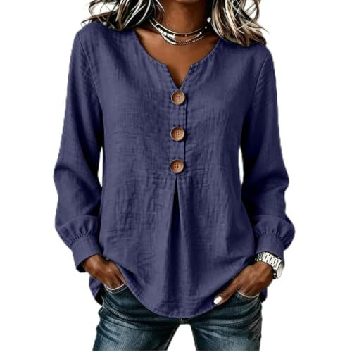 Women's Summer Solid Print Long Sleeve Button Shirt