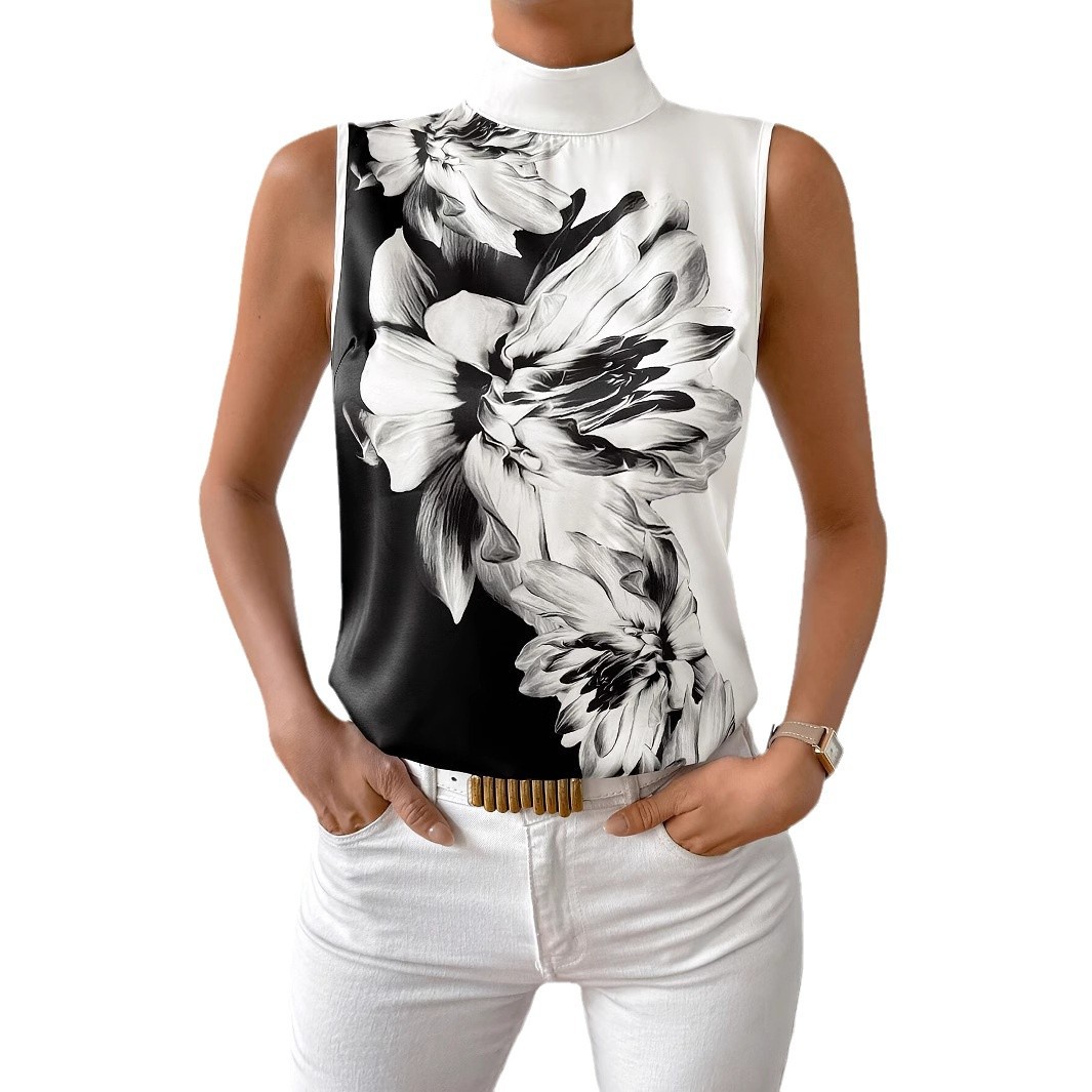 Printed Sleeveless Fitted Top